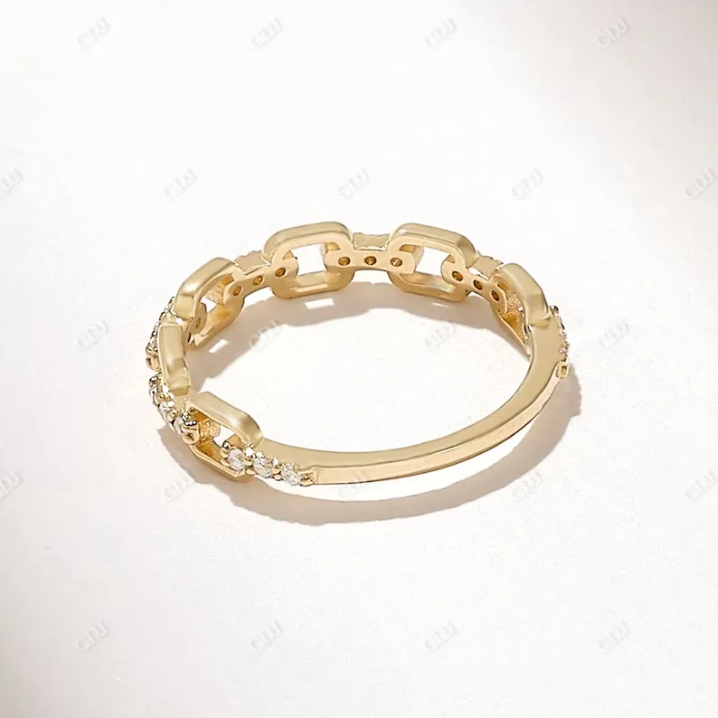 0.14CTW Round Cut Lab Grown Diamond Open Link Ring