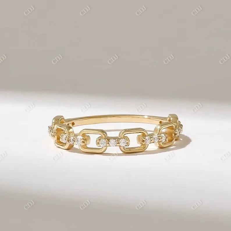 0.14CTW Round Cut Lab Grown Diamond Open Link Ring