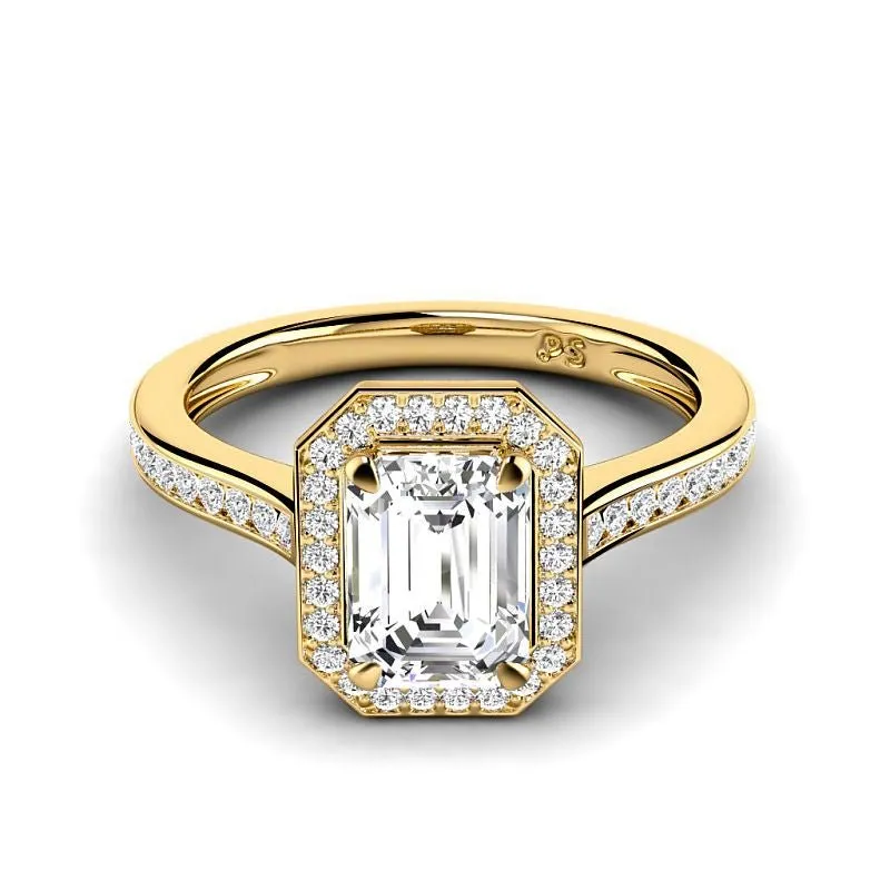 0.80-3.30 CT Round & Emerald Cut Lab Grown Diamonds - Halo Ring