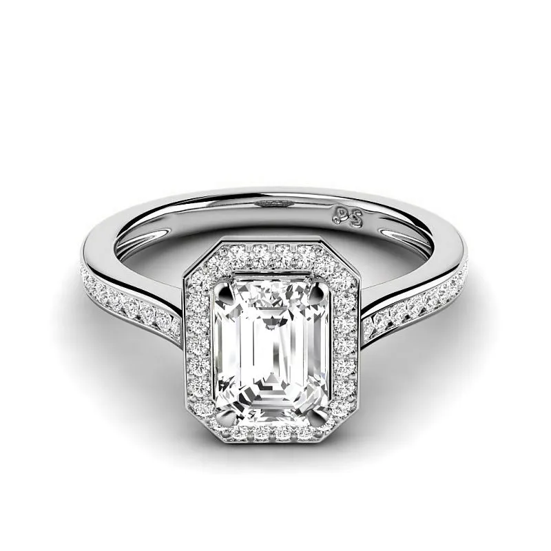 0.80-3.30 CT Round & Emerald Cut Lab Grown Diamonds - Halo Ring