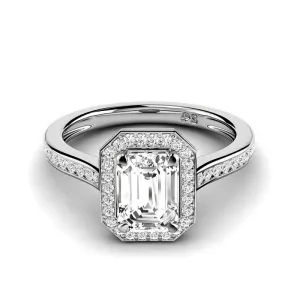 0.80-3.30 CT Round & Emerald Cut Lab Grown Diamonds - Halo Ring