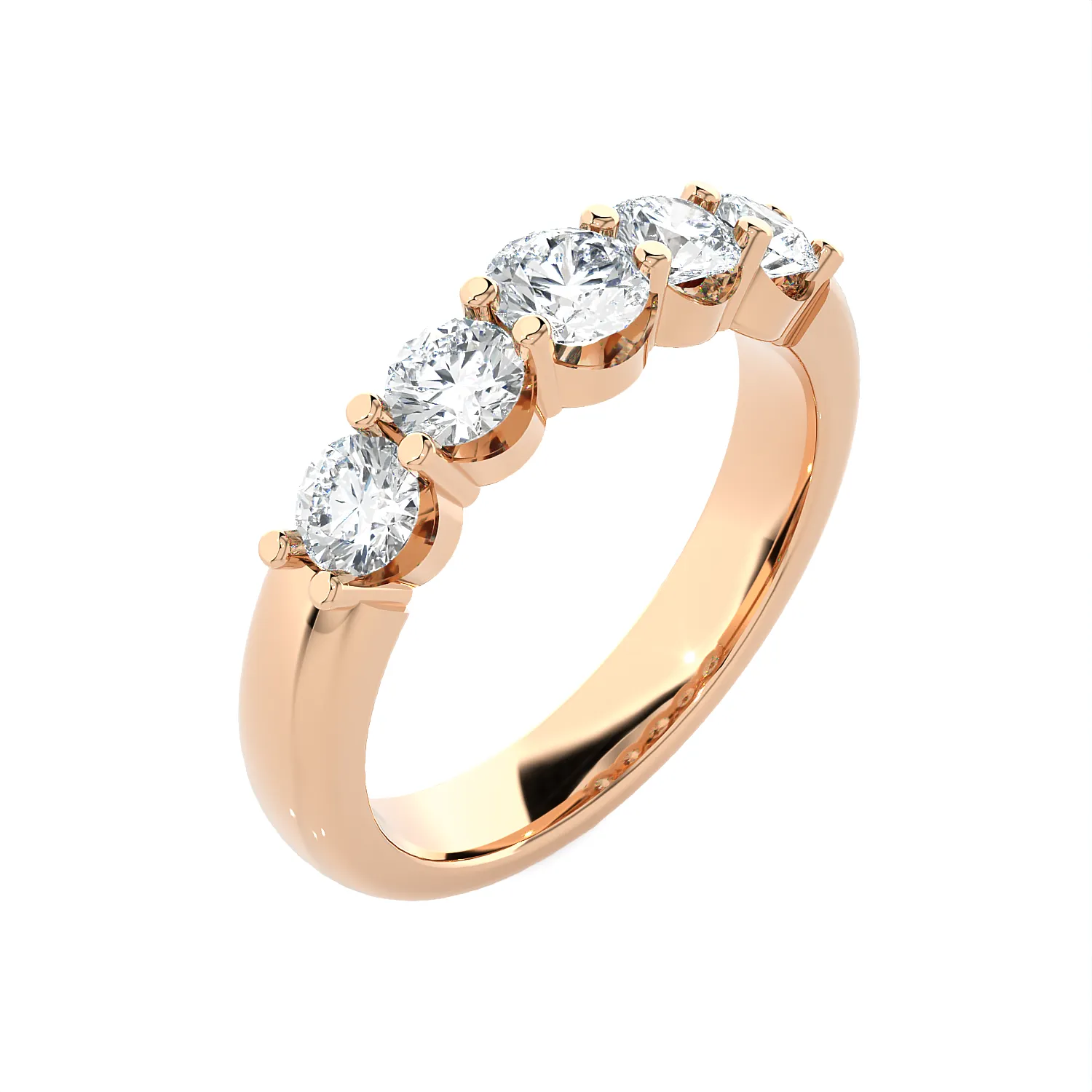 1 1/5 ctw Round Lab Grown Diamond Anniversary Ring