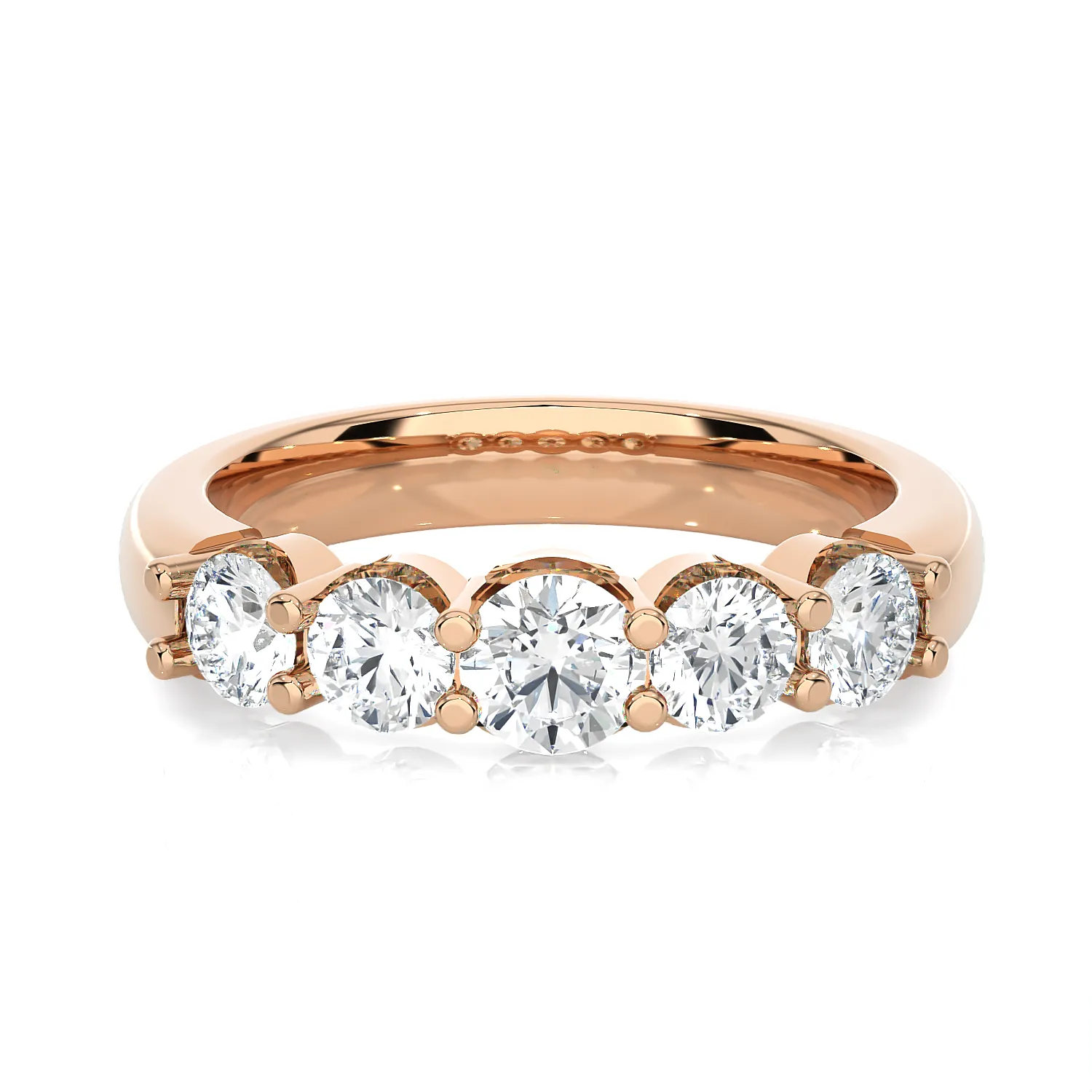 1 1/5 ctw Round Lab Grown Diamond Anniversary Ring