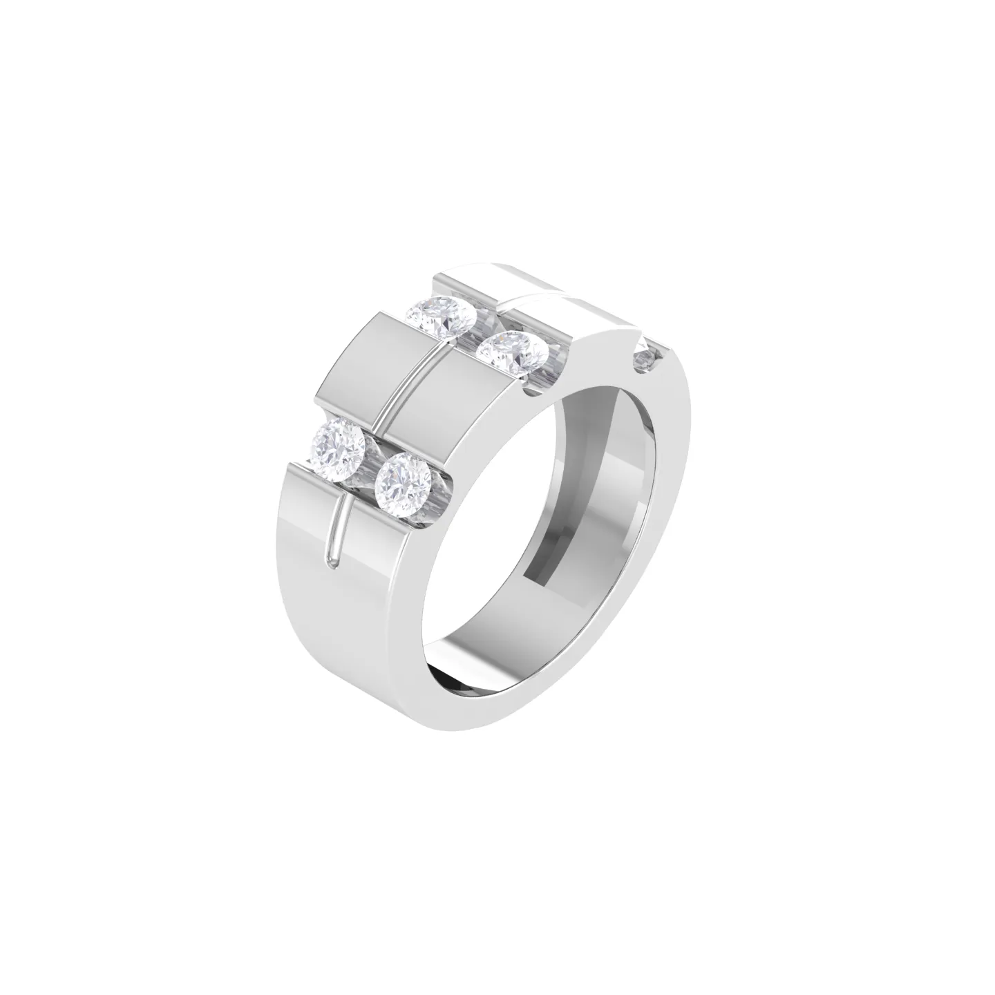 1 1/5 ctw Round Lab Grown Diamond Men's Ring