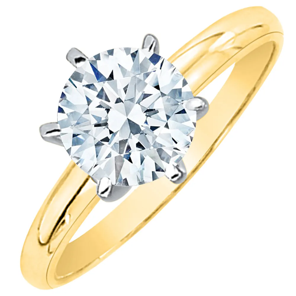 1 ct. L - SI2 Round Brilliant Cut Diamond Solitaire Engagement Ring in 14k Gold