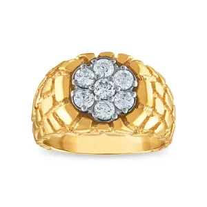 1 CTW Diamond Nugget Ring in 10KT Yellow Gold