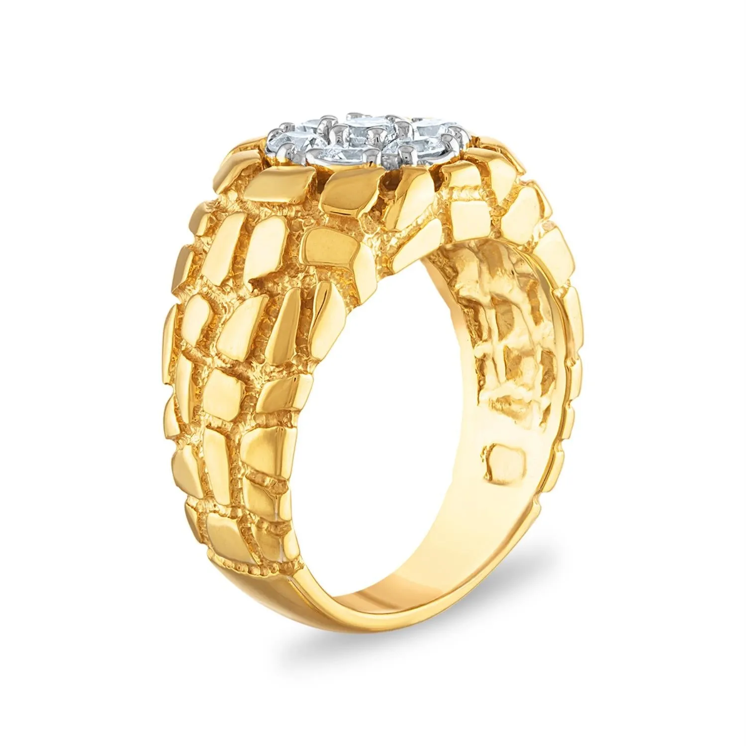 1 CTW Diamond Nugget Ring in 10KT Yellow Gold