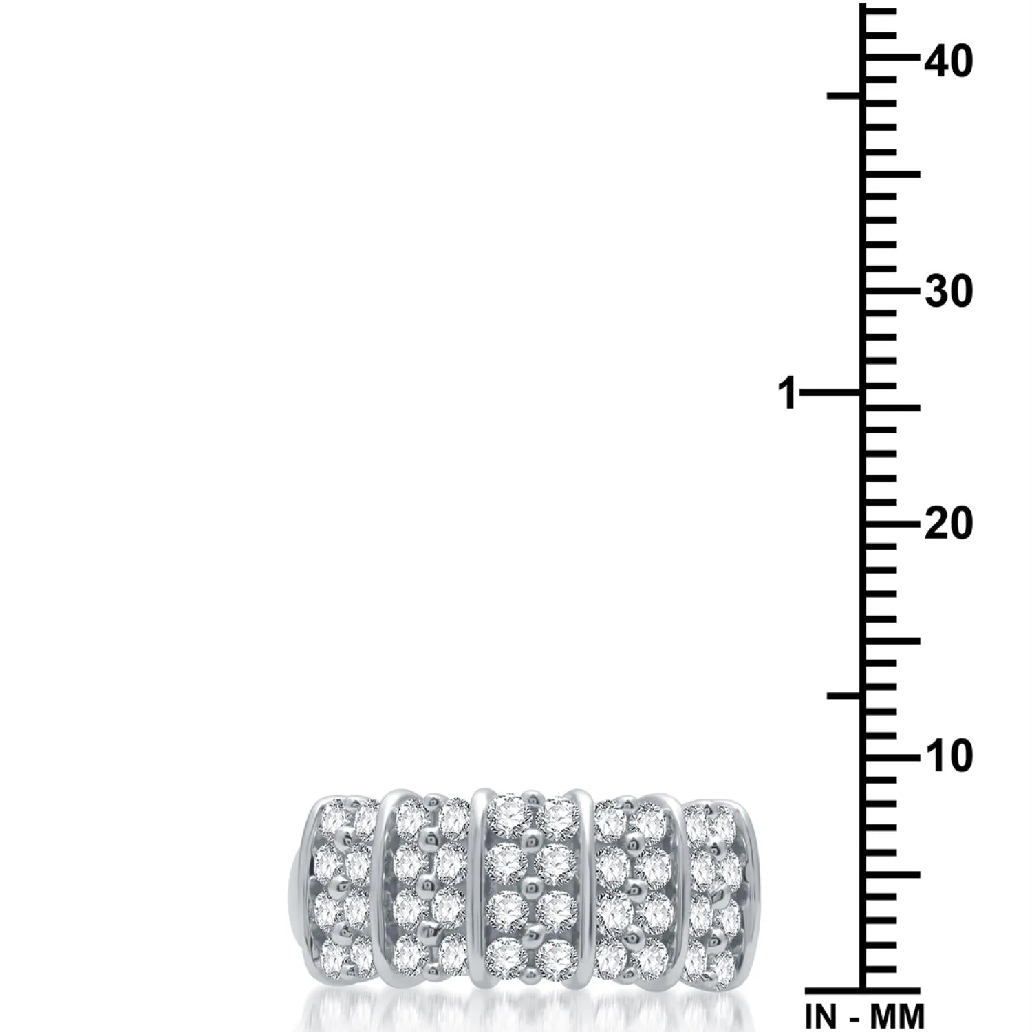 1 CTW Diamond Ring in Rhodium Plated Sterling Silver