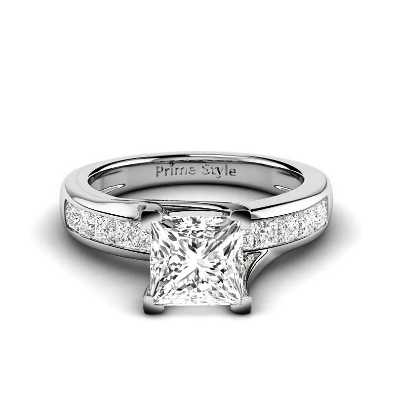 1.10-3.60 CT Princess Cut Lab Grown Diamonds - Engagement Ring