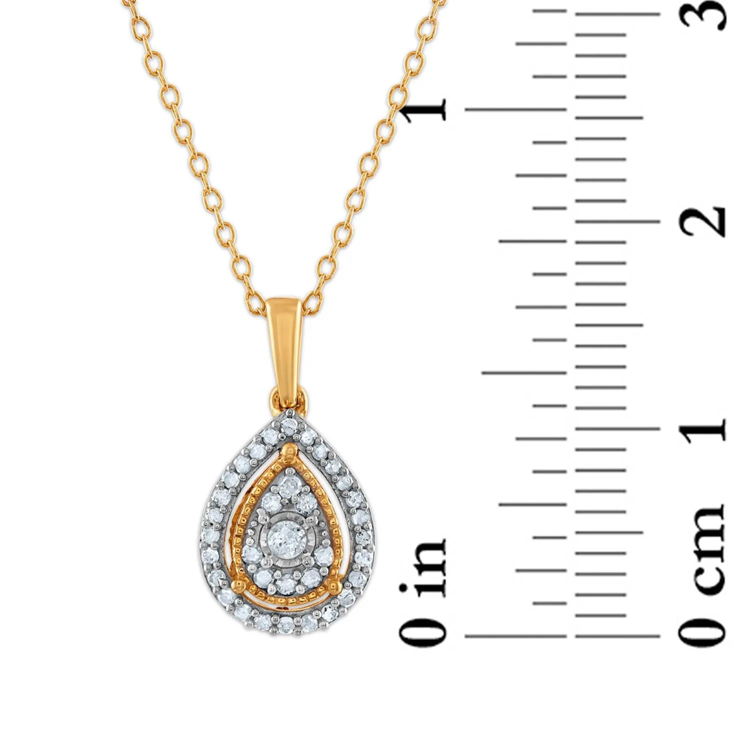 1/2 CTW Diamond Pendant and Earrings Set in Gold Plated Sterling Silver