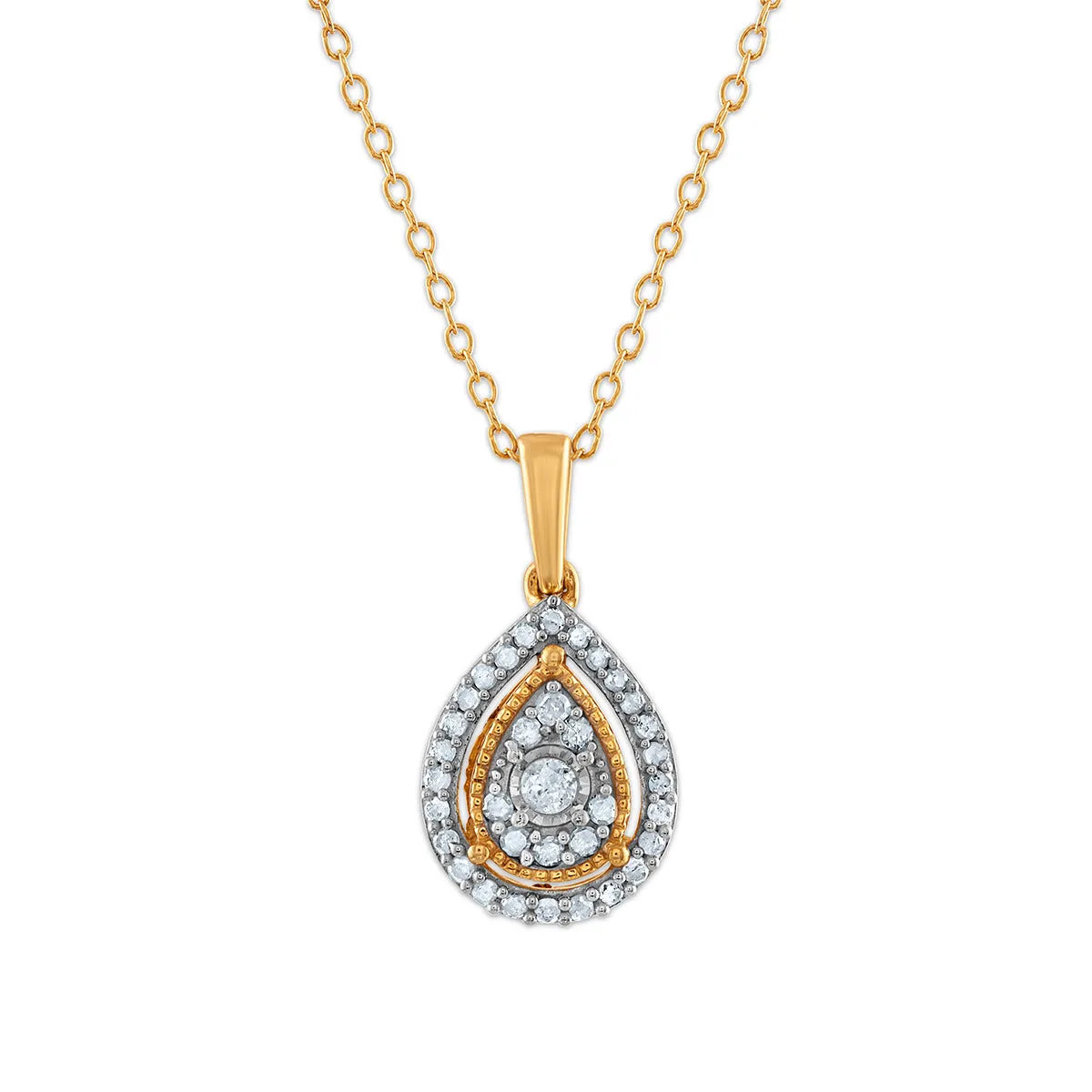 1/2 CTW Diamond Pendant and Earrings Set in Gold Plated Sterling Silver