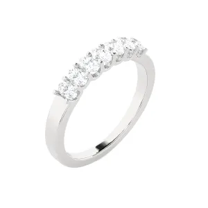 1/2 ctw Oval Lab Grown Diamond Side Stone Anniversary Ring