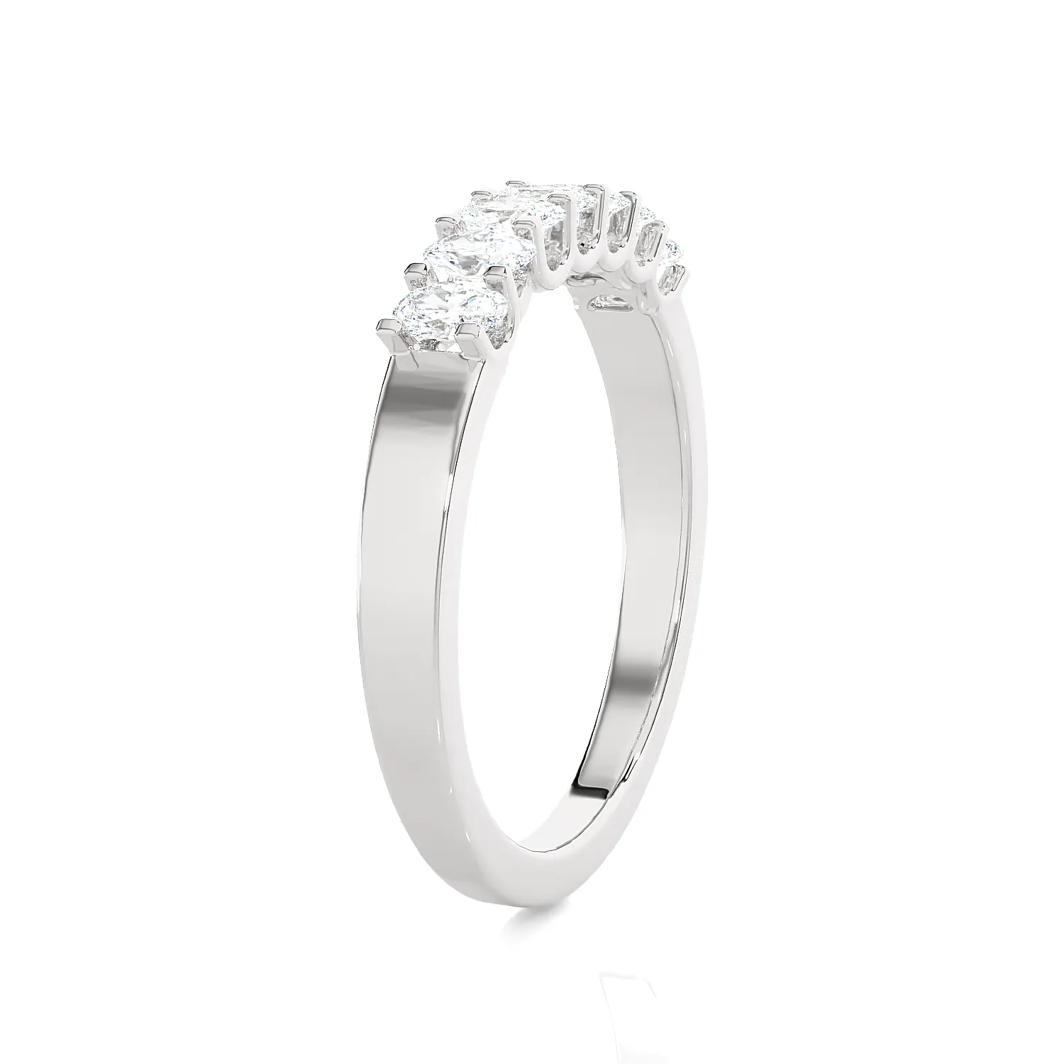 1/2 ctw Oval Lab Grown Diamond Side Stone Anniversary Ring