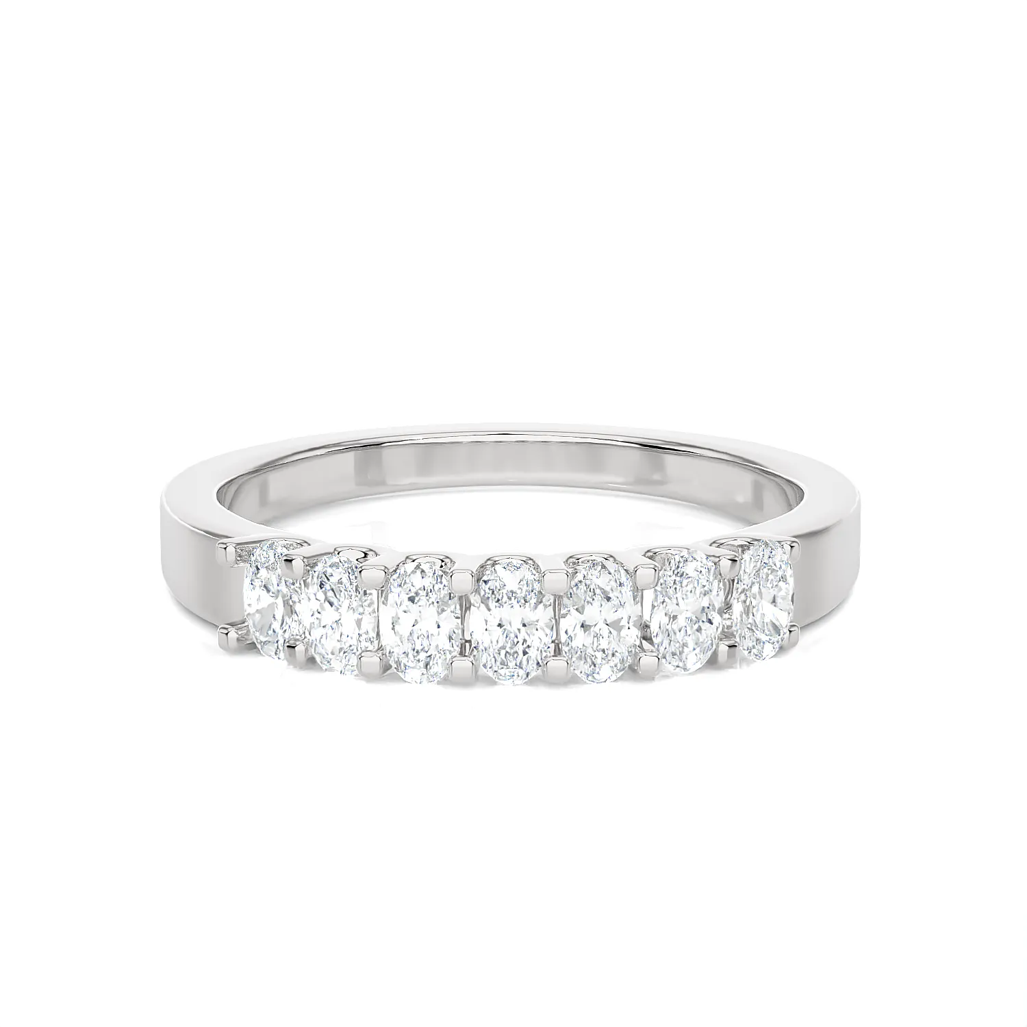 1/2 ctw Oval Lab Grown Diamond Side Stone Anniversary Ring