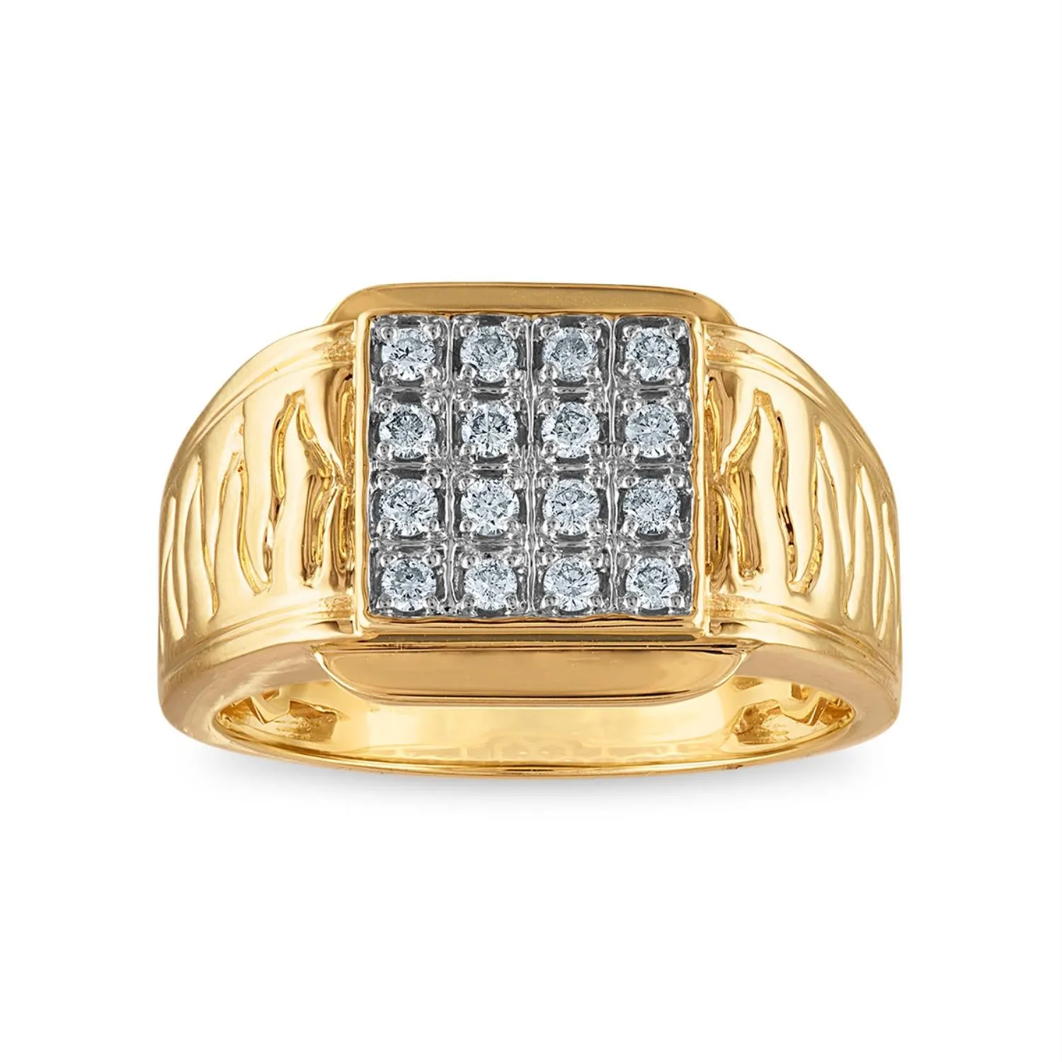 1/3 CTW Diamond Nugget Ring in 10KT Yellow Gold