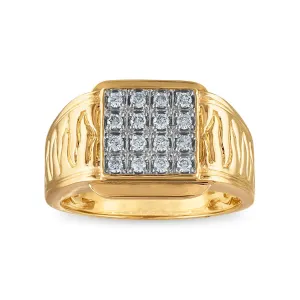 1/3 CTW Diamond Nugget Ring in 10KT Yellow Gold