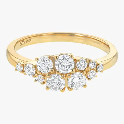 14K H-I/SI Round Diamond Cluster Ring