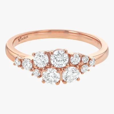 14K H-I/SI Round Diamond Cluster Ring