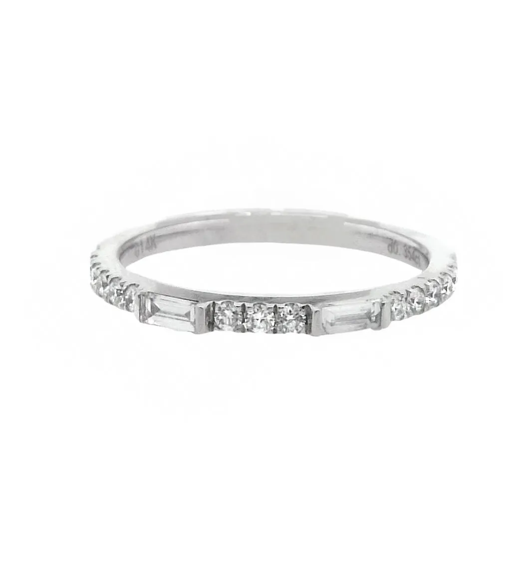 14K White Gold 0.35ct Diamond Women's Wedding Band