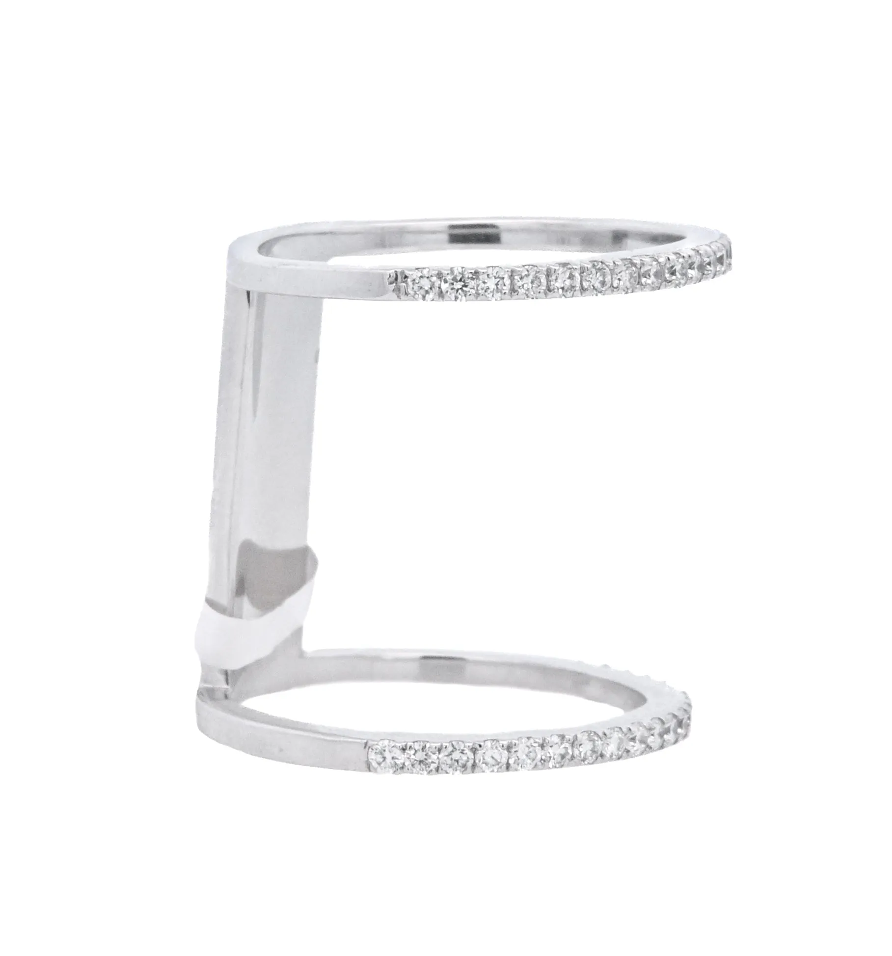 14K White Gold 0.43ct. Diamond Double Fashion Ring