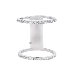 14K White Gold 0.43ct. Diamond Double Fashion Ring