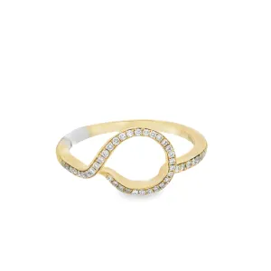 14K Yellow Gold 0.13ct Diamond Wrap Women's Wedding Band