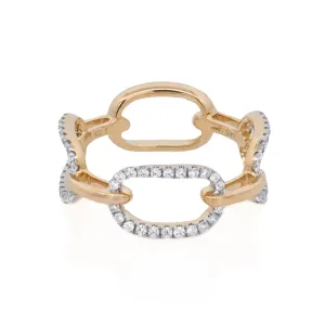 14K Yellow Gold 0.33ct. Diamond Chain Link Fashion Ring