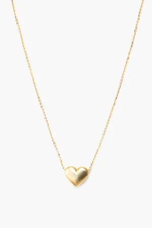 14K Yellow Gold Heart Charm Necklace