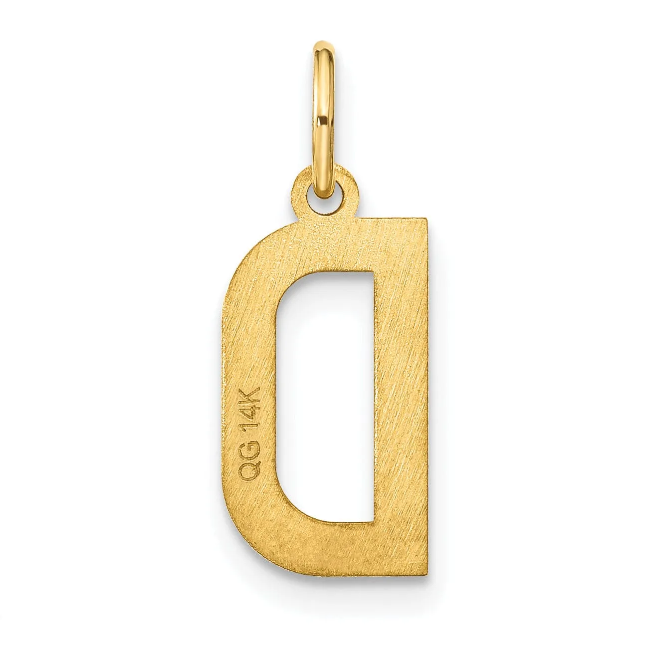 14k Yellow Gold Women's Letter D Initial Charm Pendant