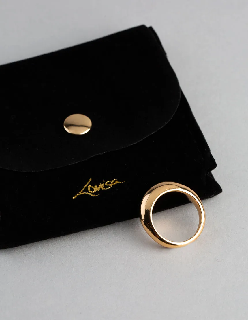 18ct Gold Plated Brass Single Rounded Ring