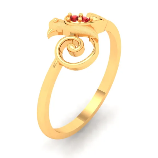 18k Bird Shaped Gold Ring With Finest Stones From Online Exclusive Collection