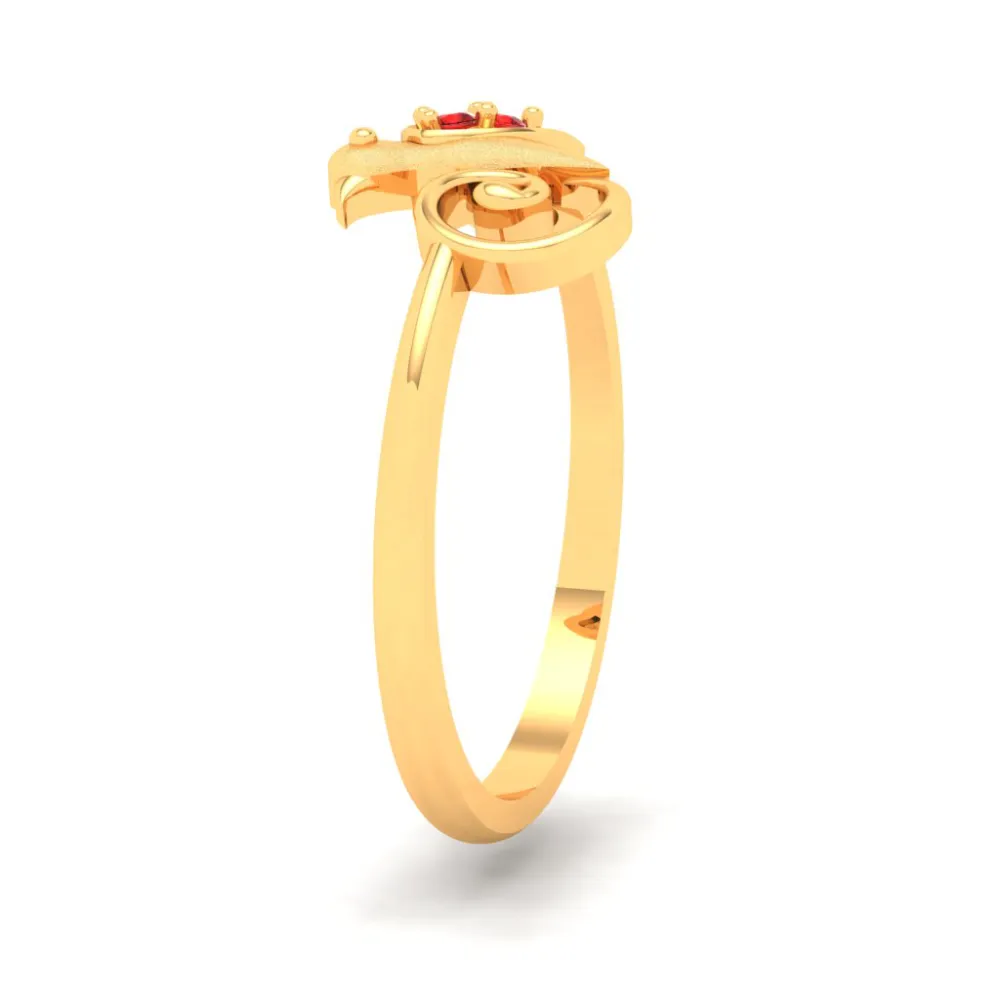 18k Bird Shaped Gold Ring With Finest Stones From Online Exclusive Collection