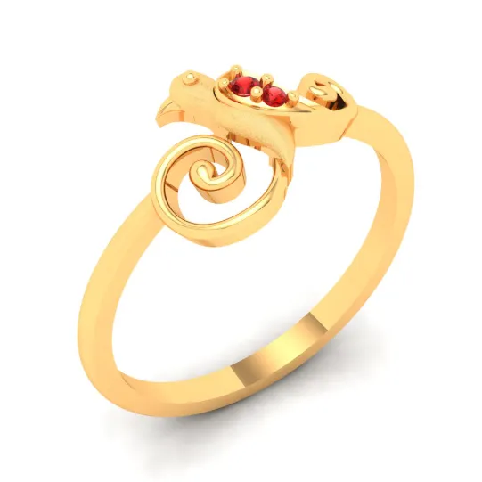 18k Bird Shaped Gold Ring With Finest Stones From Online Exclusive Collection