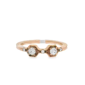 18K Rose Gold 0.19ct. Diamond Geometric Fashion Ring