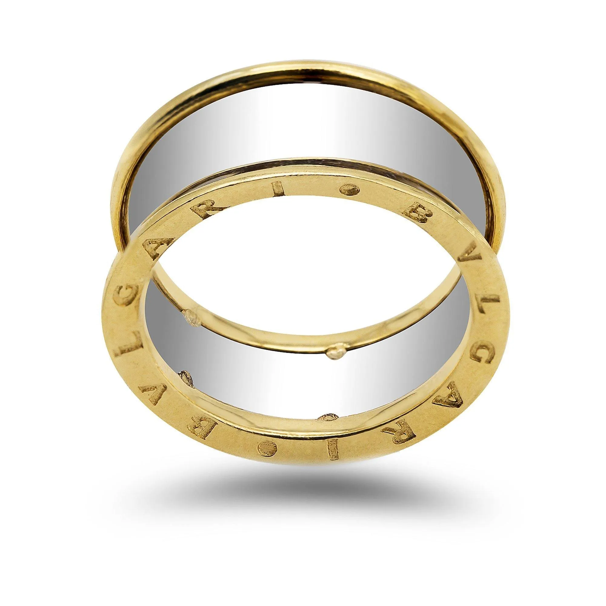 18K Two Tone Gold Men's Ring