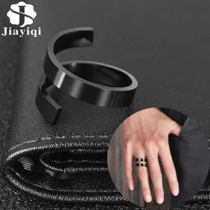 2021 Hiphop Rock DoubleLayer Ring for Men Women Black Rose Gold Stainless Steel Rings Male Female Jewelry Wedding Couple Gift