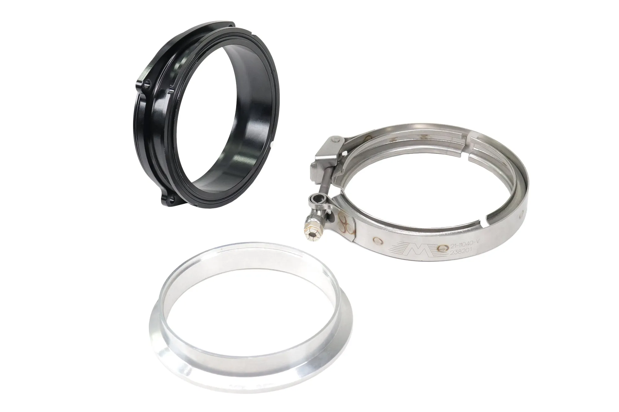 4" V-Band w/ Quick Release Clamp / Weld Flange for ICON 102mm Black