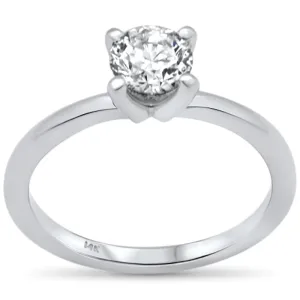 .75ct G SI 14K White Gold Round Diamond Solitaire Ring Size 6.5