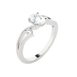 7/8 ctw Round Three Stone Lab Grown Diamond Ring