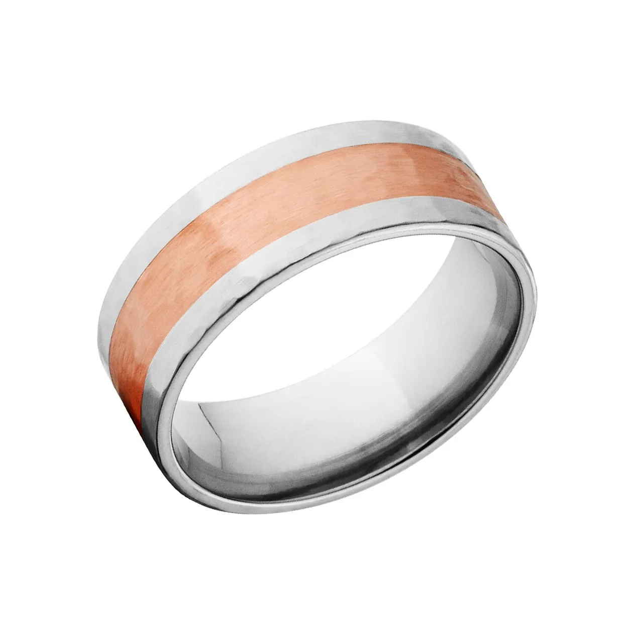 8mm Men's Titanium Wedding Bands - Copper Rings