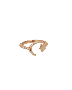 925 Sterling Silver 18Kt Rose Gold Plated Adjustable Ring