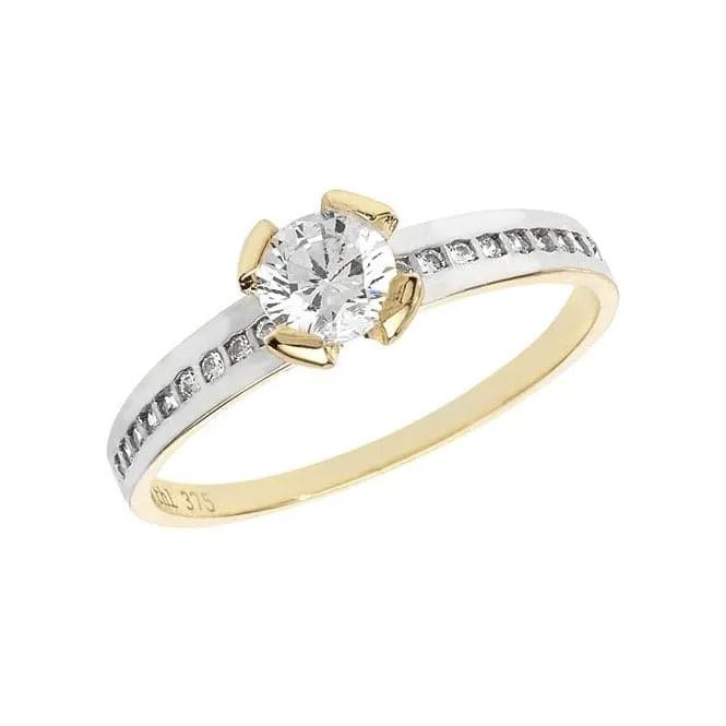 9ct Yellow Gold Ladies Zirconia Ring RN860