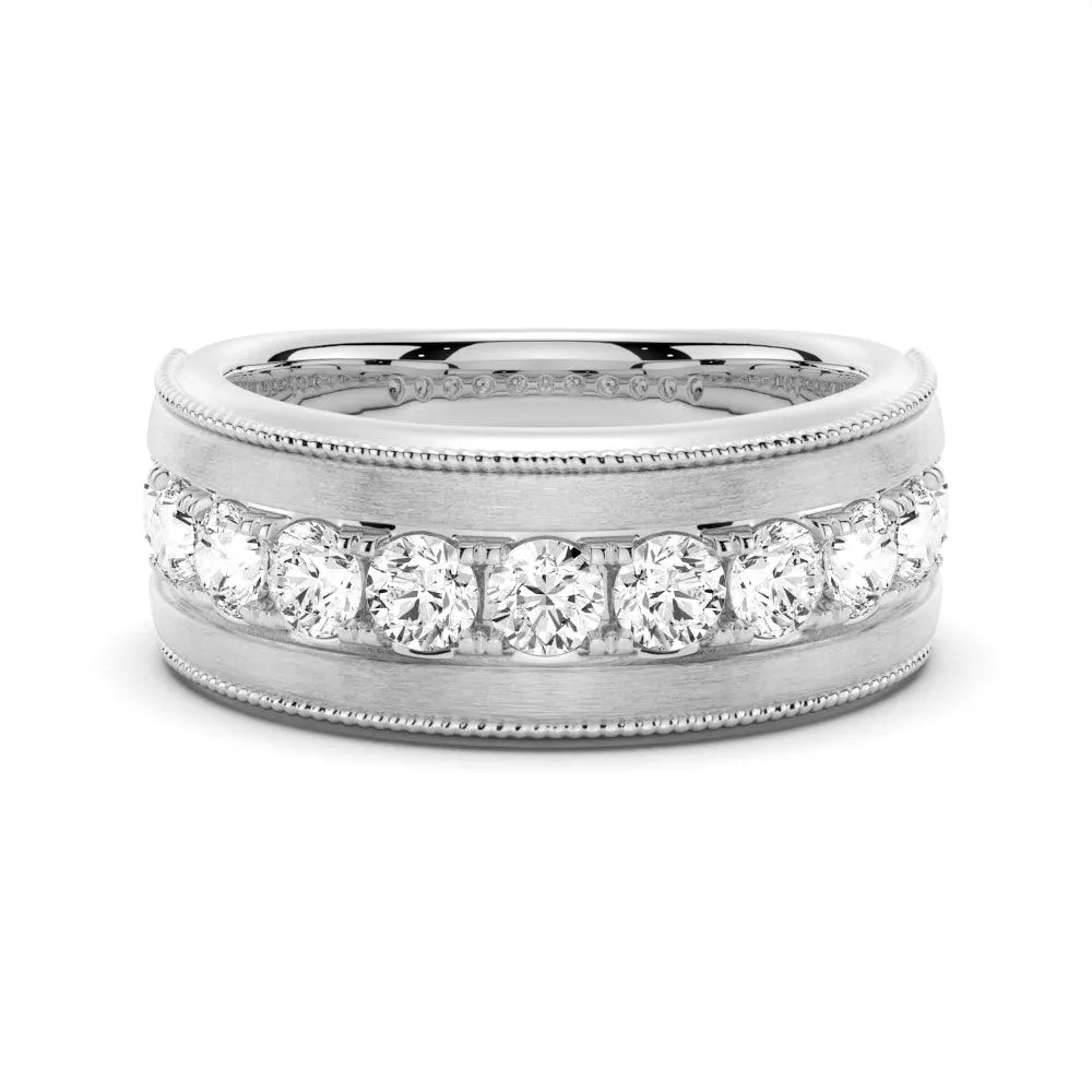 9mm Moissanite Men's Wedding Band