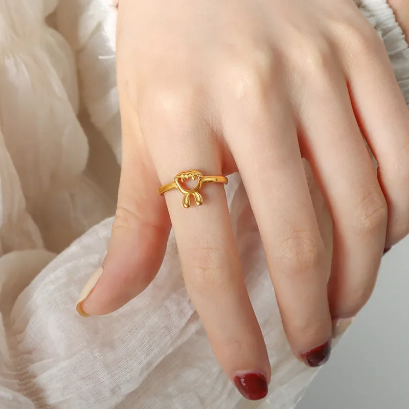 Adorable Bunny Campus Style Ring Jewelry for Women