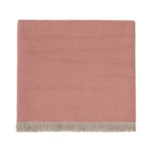 Alkas Cotton Blanket [Dusty pink/Stone grey]