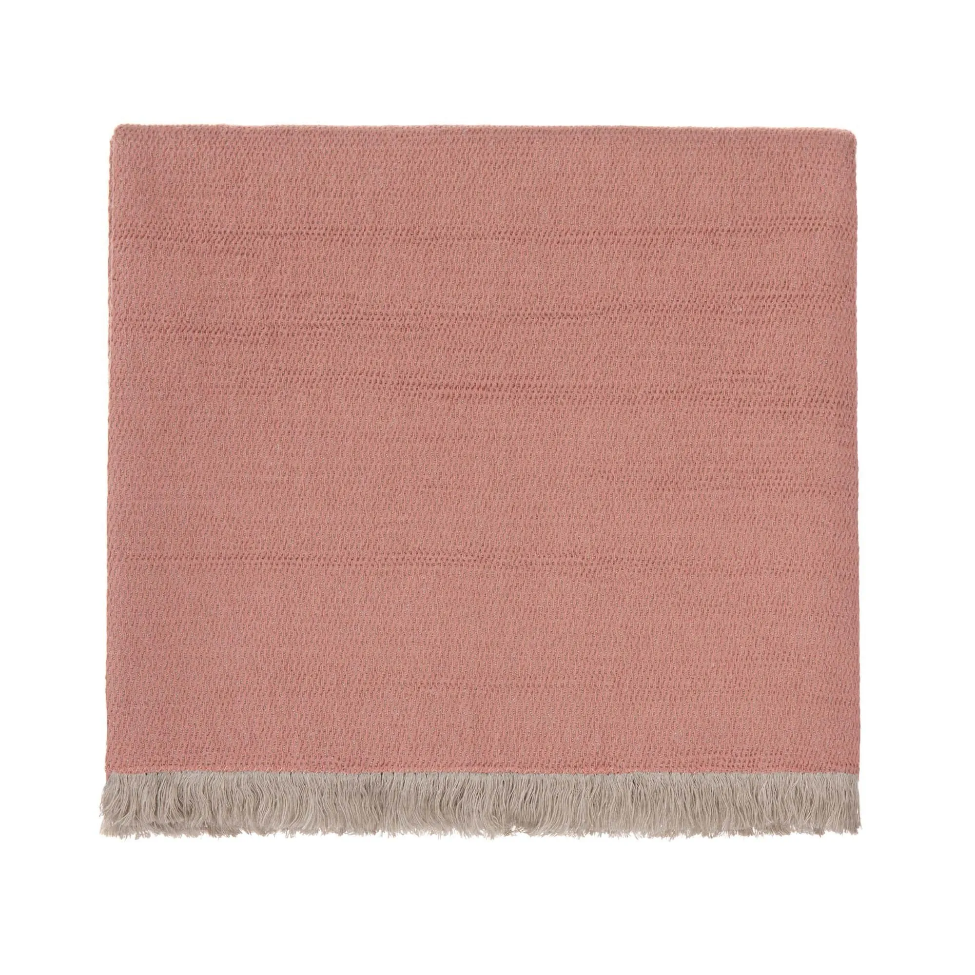 Alkas Cotton Blanket [Dusty pink/Stone grey]