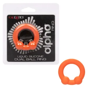 Alpha Liquid Silicone Dual Ball Ring Orange