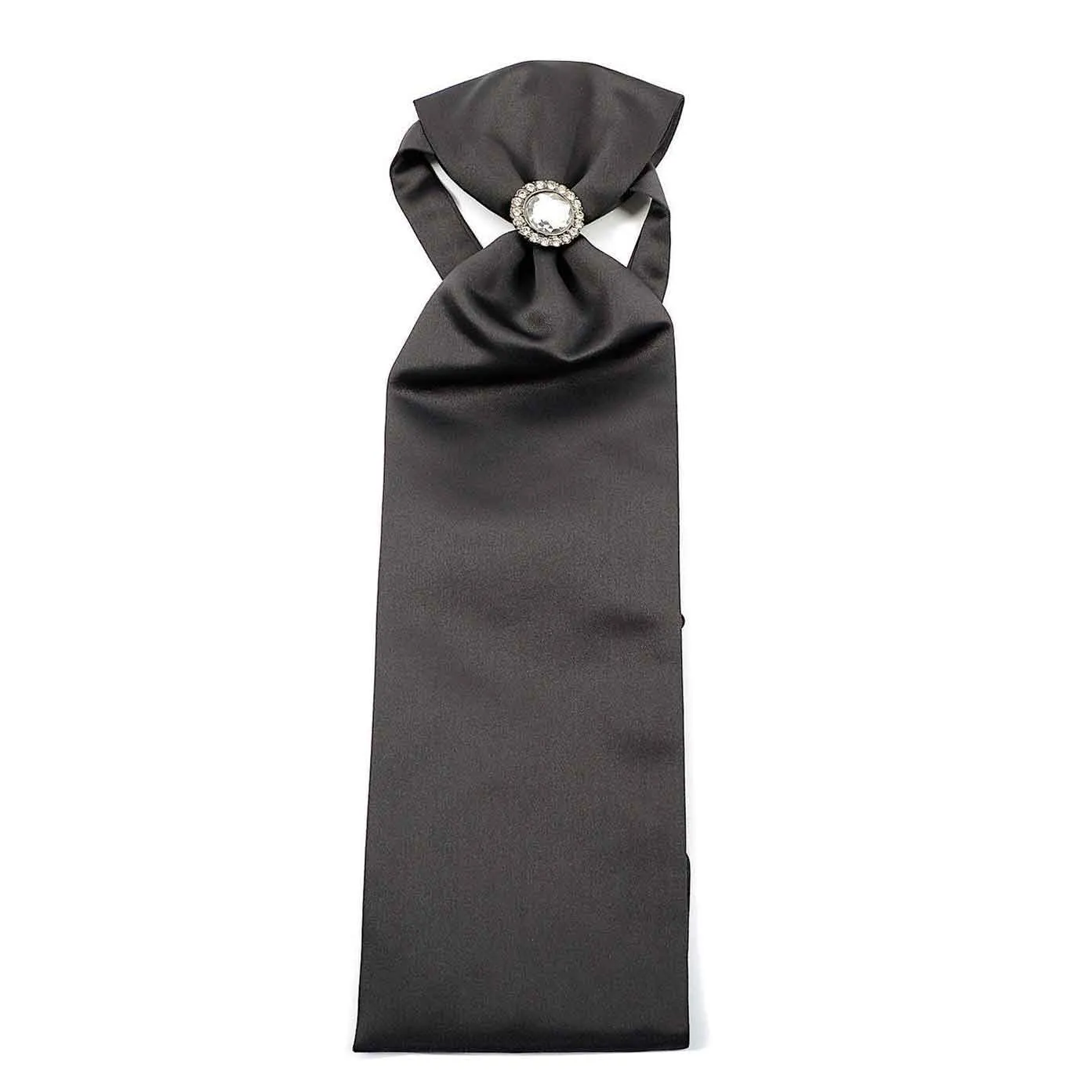 Ascot Tie With Jewel Ring - Anthracite