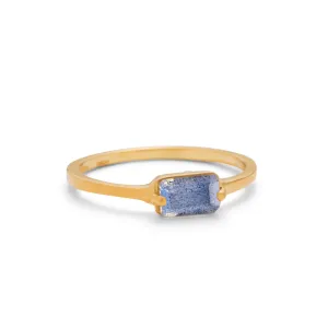 Baguette Ring, Labradorite, 9kt Yellow Gold