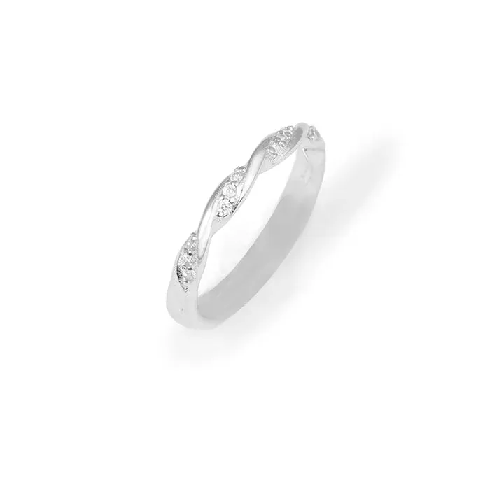 Braided Elegance Silver Ring